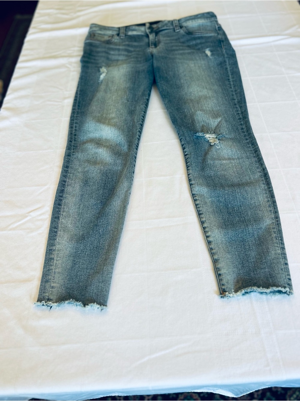 Kut From The Kloth Distressed Raw Hem Straight Leg Jeans Size 10